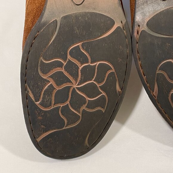 (NEW) BORN Distressed Suede Side Zip Lace Up Ankle Boot, Brown Rust - 11 M - Picture 14 of 15